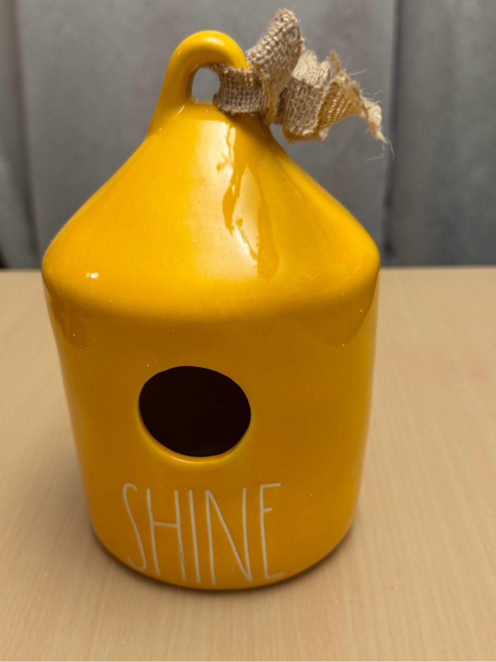 Rae Dunn Ceramic Shine Hanging Birdhouse - Yellow